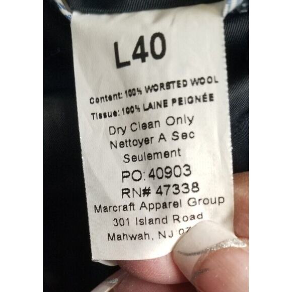 Tommy Hilfiger Men's Sports Coat Blue Pin Stripe Wool Blazer Size 40 Long - Picture 11 of 11